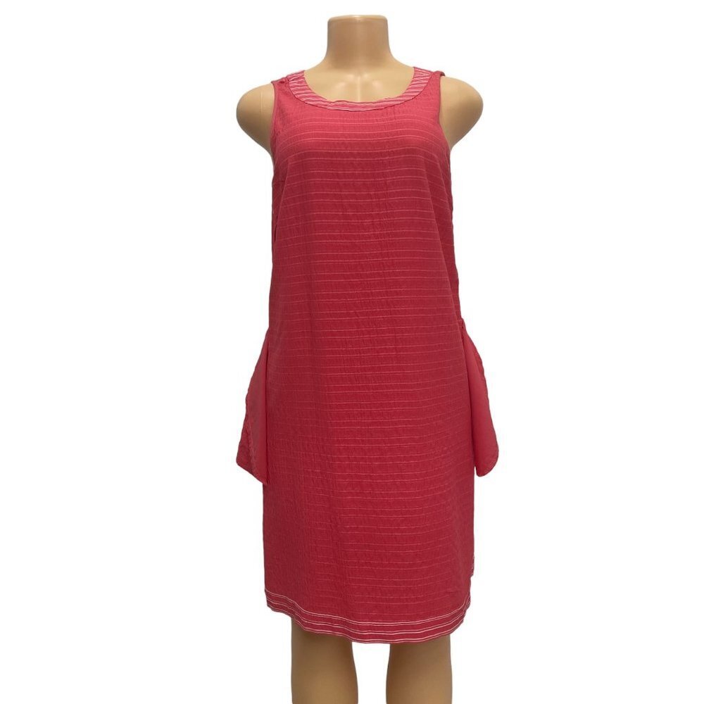 Tommy Hilfiger Pullover Sleeveless Dress Coral Orange White Stripes Lightweight - Picture 5 of 8